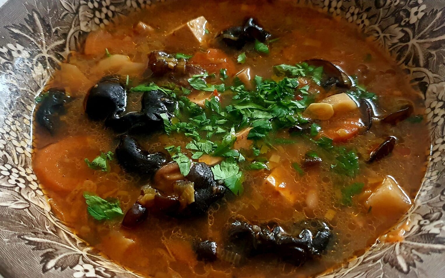 Smoked Mushroomix Soup served